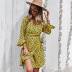 women s slimming printed long-sleeved dress nihaostyles clothing wholesale NSDY73913