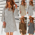  women s leopard print long-sleeved loose A-line dress nihaostyles clothing wholesale NSDY73916