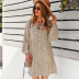  women s leopard print long-sleeved loose A-line dress nihaostyles clothing wholesale NSDY73916