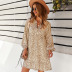 women s leopard print long-sleeved loose dress nihaostyles clothing wholesale NSDY73917