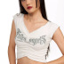 women s pleated print casual T-shirt nihaostyles clothing wholesale NSXPF73924