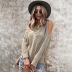 women s solid color off-shoulder long-sleeved thick sweater nihaostyles clothing wholesale NSDY73972