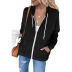 Solid Color Long-Sleeved Pocket Hooded Zipper Padded Cardigan NSSUO74200