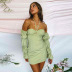 long-sleeved sexy one-shoulder slim fit hip dress Nihaostyles wholesale clothing vendor NSXPF74015