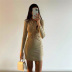 fashion texture single-breasted lapel long-sleeved dress Nihaostyles wholesale clothing vendor NSXPF74017
