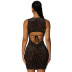 women s round neck sleeveless hollow slim dress nihaostyles clothing wholesale NSXPF74028
