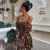 vestido de manga larga con estampado de leopardo de corte bajo para mujer nihaostyles ropa al por mayor NSXPF74048