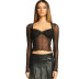 women s lace stitching mesh long-sleeved blouse nihaostyles clothing wholesale NSXPF74062