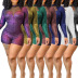 women s mesh stitching tight-fitting shiny jumpsuit nihaostyles clothing wholesale NSBTY74086