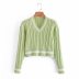 V-neck twist woven color matching slim thin pullover knitted sweater Nihaostyles wholesale clothing vendor NSAM74100