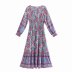 positioning printing rayon V-neck dress Nihaostyles wholesale clothing vendor NSAM74129