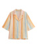lapel V-neck printed lightweight short-sleeved shirt Nihaostyles wholesale clothing vendor NSAM74137