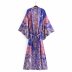 Vestido de kimono con cinturón de impresión de posicionamiento suelto Proveedor de ropa al por mayor de Nihaostyles NSAM74159