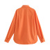 Lapel Loose Curved Hem Pure Color Shirt Nihaostyles wholesale clothing vendor NSAM74160