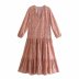 print midi long sleeve dress Nihaostyles wholesale clothing vendor NSAM74172