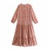 print midi long sleeve dress Nihaostyles wholesale clothing vendor NSAM74172
