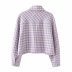 Chaqueta de camisa corta a cuadros púrpura vendedor de ropa al por mayor de Nihaostyles NSAM74181