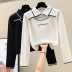 new niche neckline splicing cardiomatic long-sleeved knit top Nihaostyles wholesale clothing vendor NSYID74951