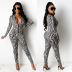 women s Slim Zipper Long Sleeve jumpsuit nihaostyles clothing wholesale NSTYF74237