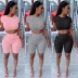 women s short-sleeved T-shirt and trousers two-piece suit nihaostyles clothing wholesale NSTYF74238