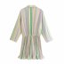 women s lapel double-breasted mini striped dress nihaostyles clothing wholesale NSAM74267