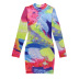 women s printed long-sleeved dress nihaostyles clothing wholesale NSXPF74341