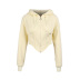 women s solid color short zipper hoodie nihaostyles clothing wholesale NSXPF74355