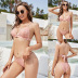 Polka Dot Pink Sexy Cross Halter Bikini Nihaostyles wholesale clothing vendor NSLM74410