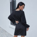 deep V-neck long-sleeved high-waist metal silk nightclub dress Nihaostyles wholesale clothing vendor NSLM74431