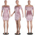 women s One-line Neck Short Sleeve Dress with Bandage nihaostyles clothing wholesale NSWNY74536