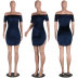 women s One-line Neck Short Sleeve Dress with Bandage nihaostyles clothing wholesale NSWNY74536