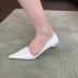 silver solid color low-top low-heeled pumps Nihaostyles wholesale clothing vendor NSCA74634