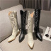 pointed embossing long boots Nihaostyles wholesale clothing vendor NSCA74639