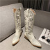 pointed embossing long boots Nihaostyles wholesale clothing vendor NSCA74639