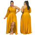 Long-Sleeved Irregular Plus Size Dress NSCYF74681