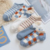 plaid short polyester cotton women s socks 6-pairs NSASW74689