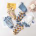 plaid short polyester cotton women s socks 6-pairs NSASW74689