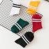 striped tube women s polyester cotton socks 5-pairs NSASW74702