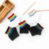 solid color striped low cut combed cotton socks 5-pairs NSASW74715