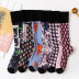 long tube cartoon hit color combed cotton calf socks 6 pairs NSASW74730