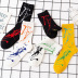  graffiti illustration long tube combed cotton socks 5 pairs NSASW74731