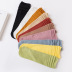 solid color long tube combed cotton calf socks 5 pairs NSASW74732
