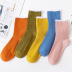 women s medium tube plush lace combed cotton solid color socks 5-pairs NSASW74734