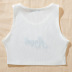 Angel Letter Embroidered Sleeveless Short Vest NSGMY74782