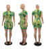 Women s Green Pattern Print Slim Dress nihaostyles clothing wholesale NSOML74803