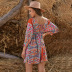halter chiffon deep v-neck waist floral dress Nihaostyles wholesale clothing vendor NSSI74843