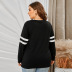 plus size contrast color v-neck top Nihaostyles wholesale clothing vendor NSSI74844