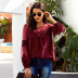 splicing lantern sleeve long-sleeved shirt Nihaostyles wholesale clothing vendor NSSI74845