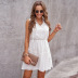 Solid Color Jacquard Waist Lapel Sleeveless Dress Nihaostyles wholesale clothing vendor NSSI74847