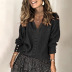 new lace stitching v-neck buttoned long-sleeved top Nihaostyles wholesale clothing vendor NSSI74869